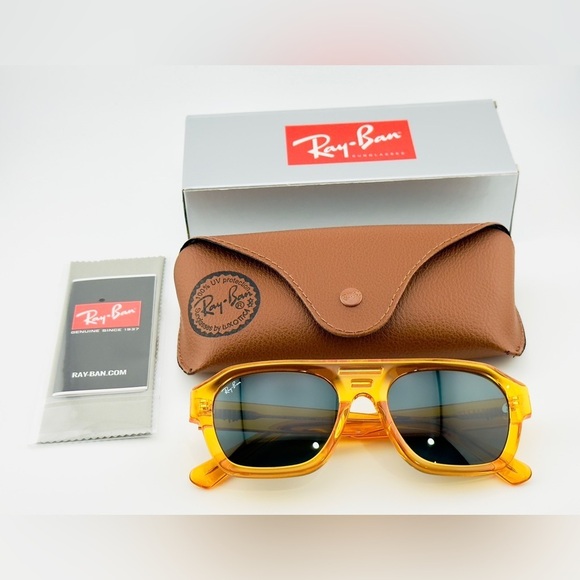 Ray-Ban Corrigan Bio based Sunglasses RB4397 Transparent Yellow Frame Gray Lens main image 11
